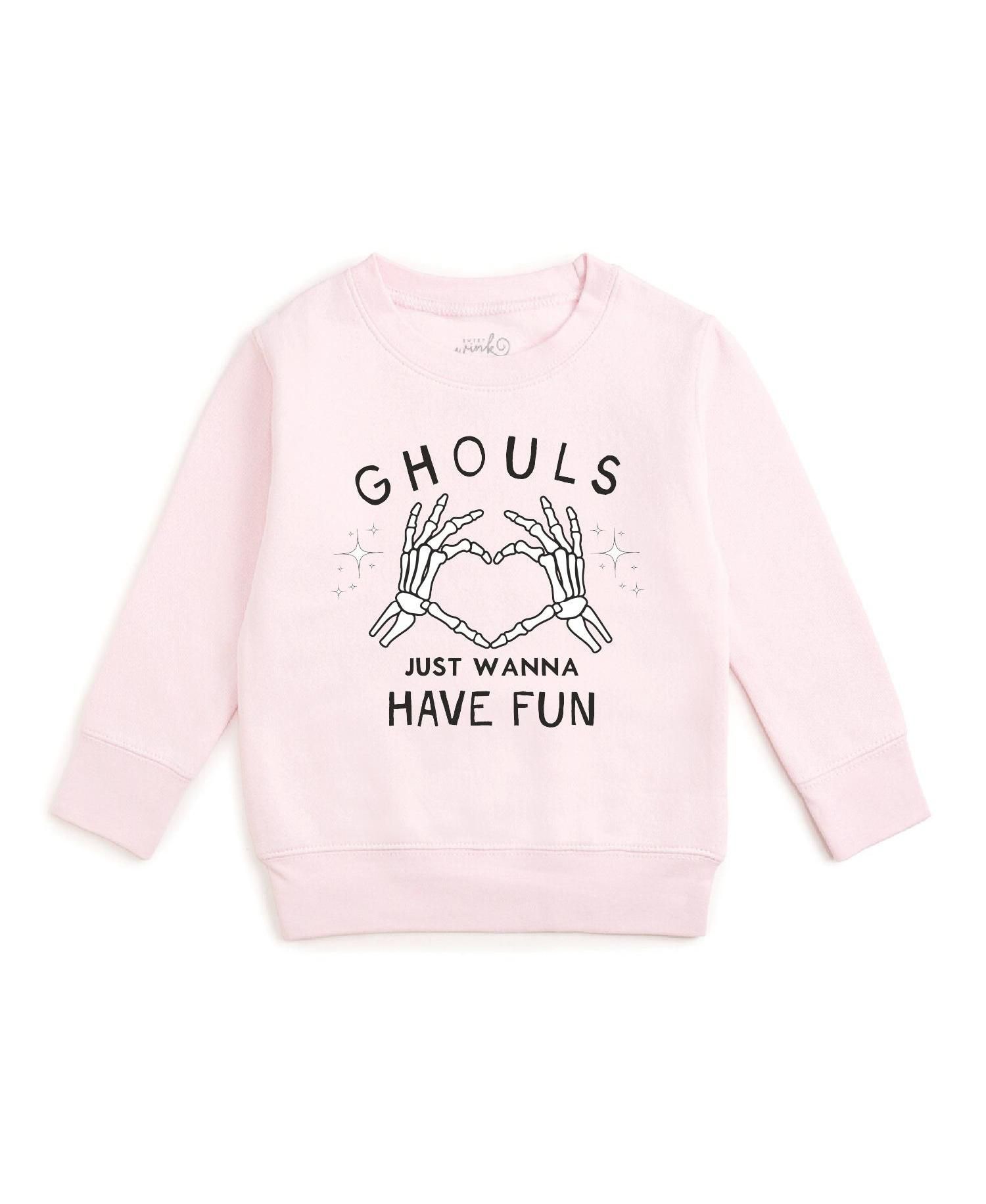 Girls' 4-16 Ghouls Just Wanna Have Fun Halloween Crewneck Long-Sleeve Sweatshirt