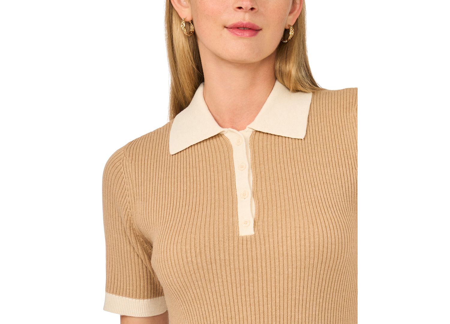 Women's Collared Ribbed-Knit Midi Sweater Dress