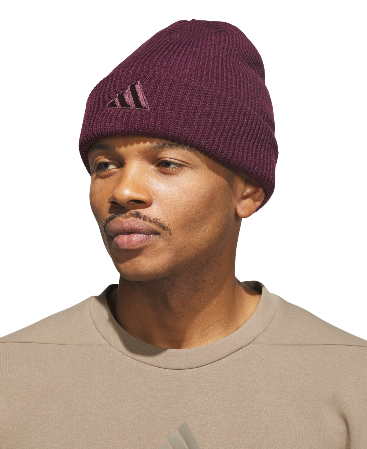 adidas Men's Team Issue 2 Embroidered Beanie - Maroon