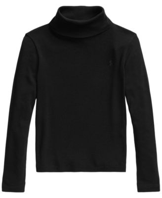 Girls' 2T-6x Ribbed Long-Sleeve Cotton-Modal Turtleneck