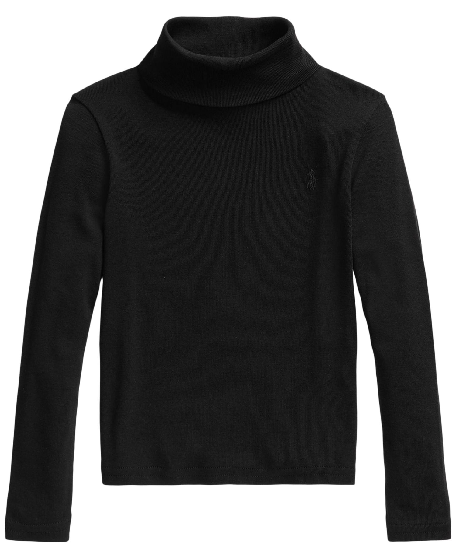 Girls' 2T-6x Ribbed Long-Sleeve Cotton-Modal Turtleneck