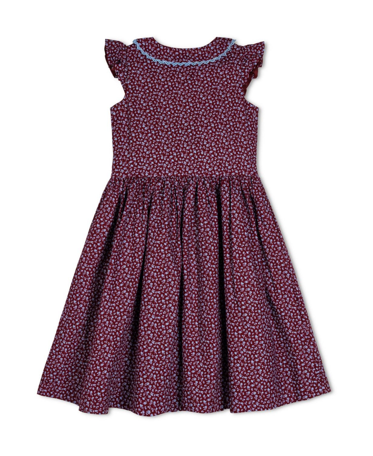 Hope & Henry Little Girls (6-12) Flutter Sleeve Linen Dress with Peter Pan Collar