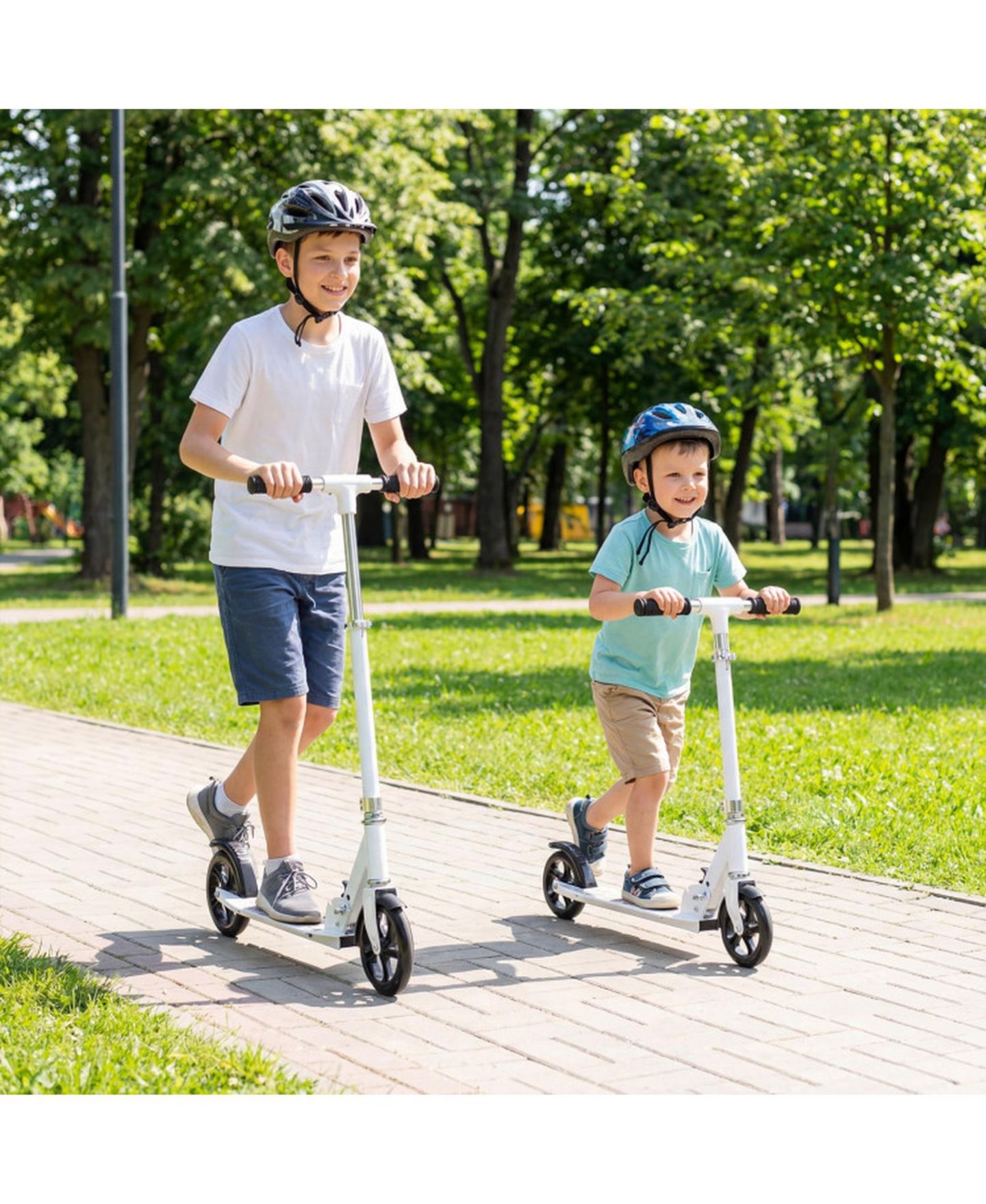 Детская игрушка SUGIFT Folding Aluminum Kick Scooter with Adjustable Height, 220 lb Capacity, Ages 8+, цвет: Белый — фото 9