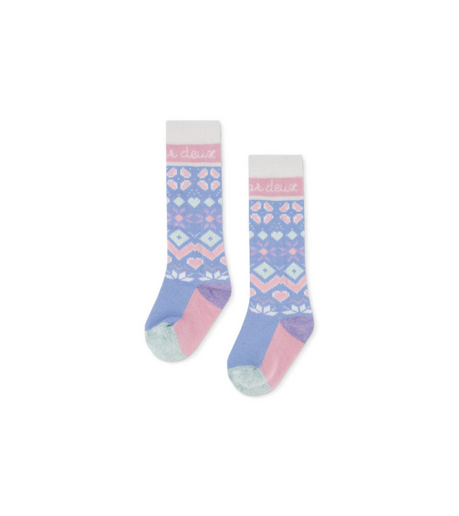 Girls' 4-16 Fair Isle Merino Wool-Blend Ski Socks