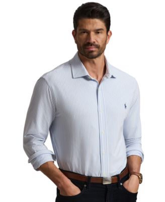 Men's Big & Tall Striped Stretch Knit Oxford Shirt