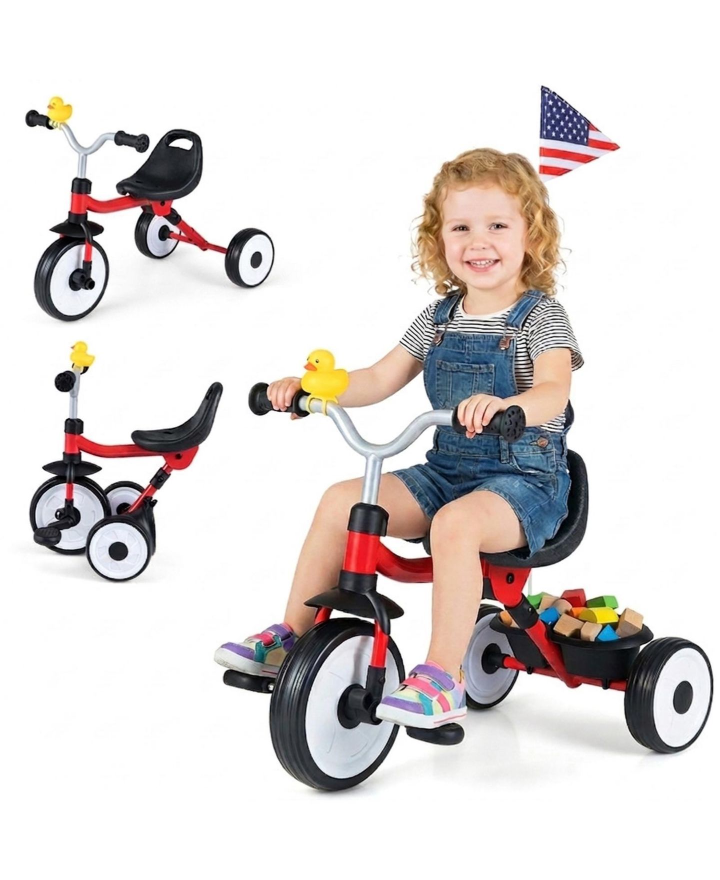 Детская игрушка SUGIFT Convertible Light-Up Tricycle with Adjustable Seat, Ages 1-3, цвет: Красный — фото 11