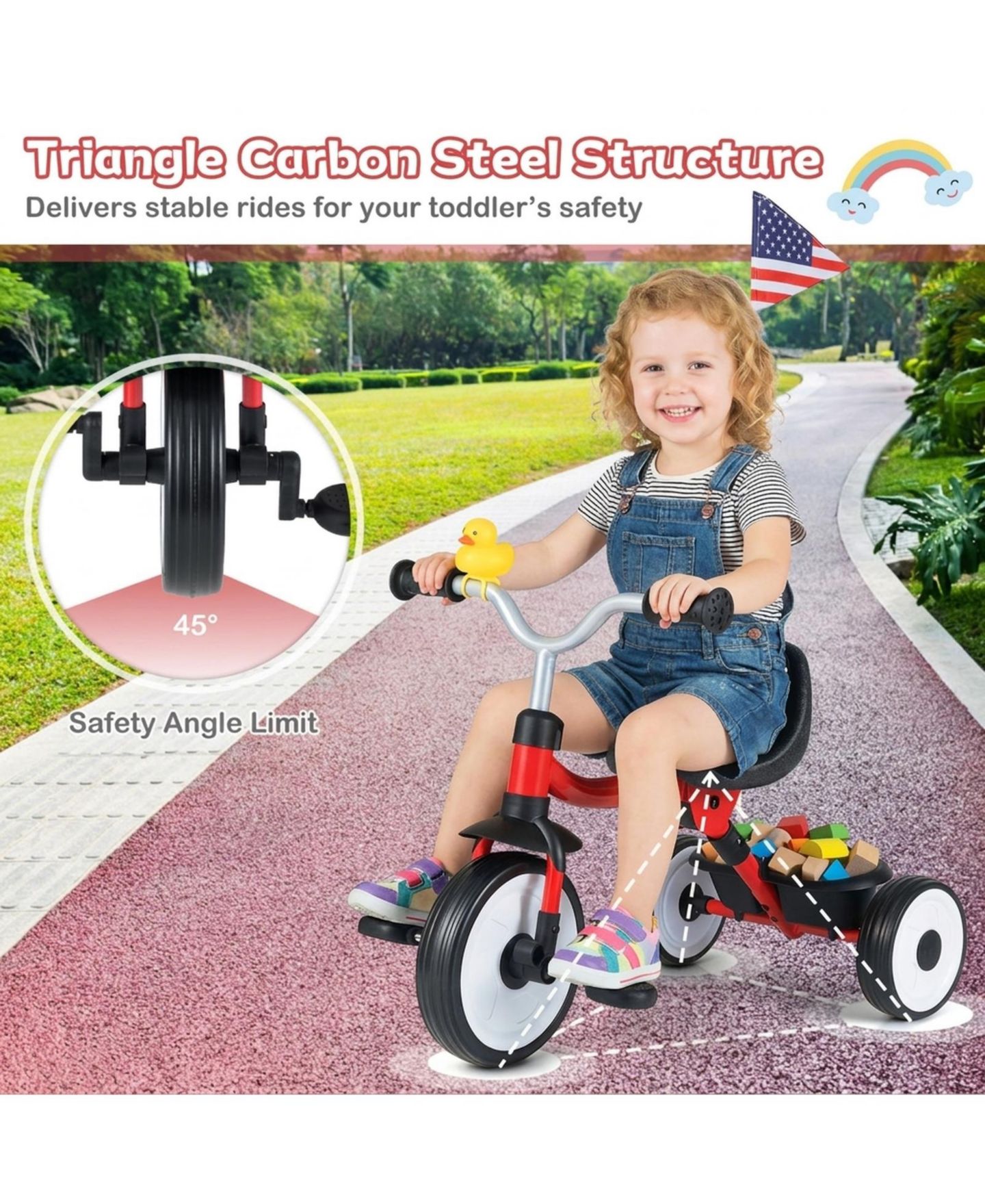 Детская игрушка SUGIFT Convertible Light-Up Tricycle with Adjustable Seat, Ages 1-3, цвет: Красный — фото 10