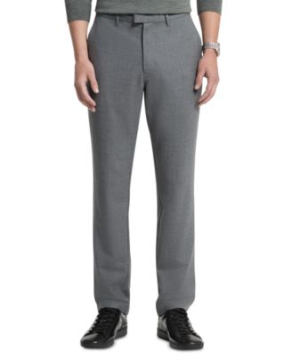 Men's Straight-Fit Wool-Blend Flat-Front Trousers
