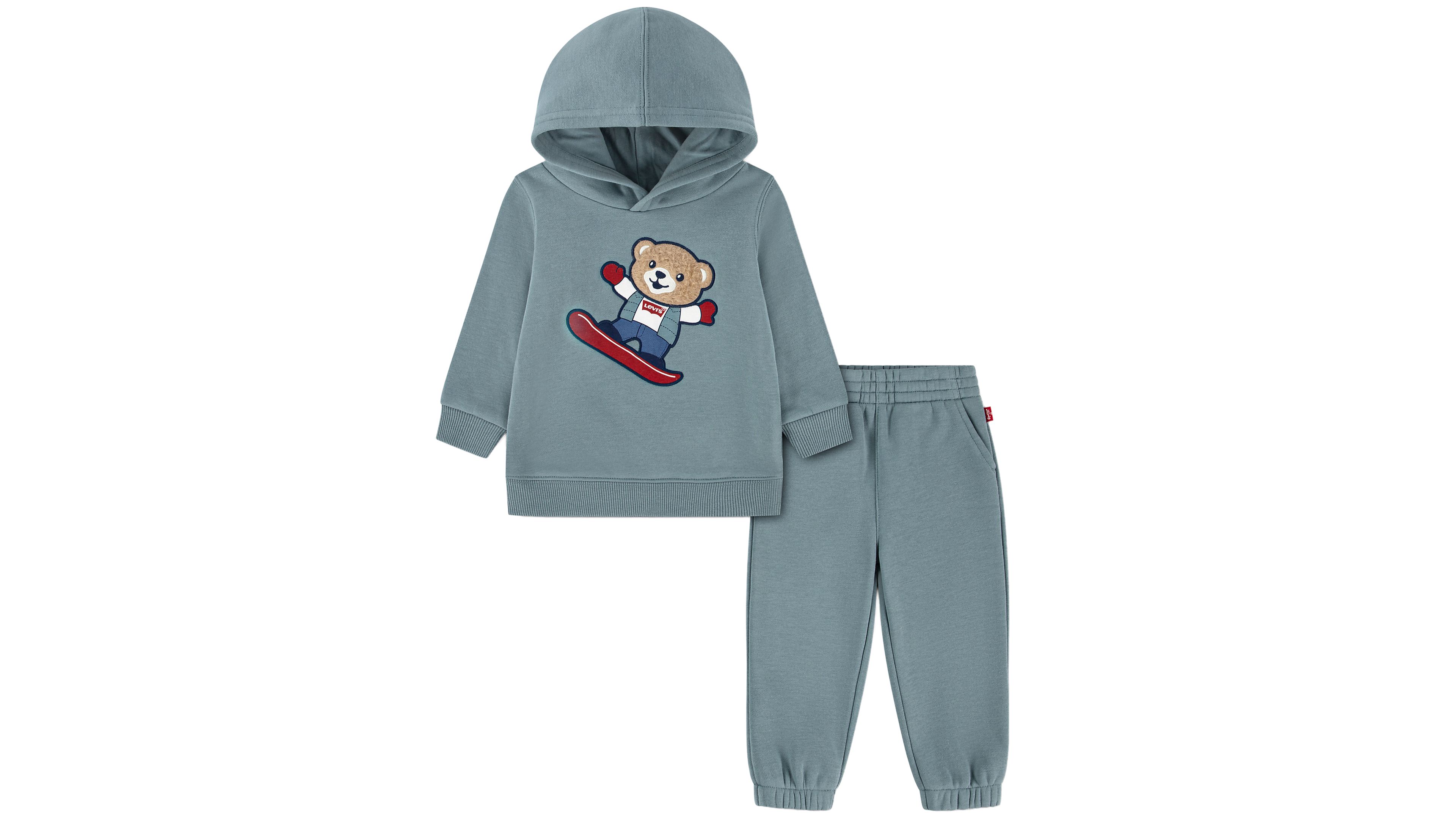Levis Boys 3m 4t Snowboarding Bear Hoodie Joggers2 Piece Set