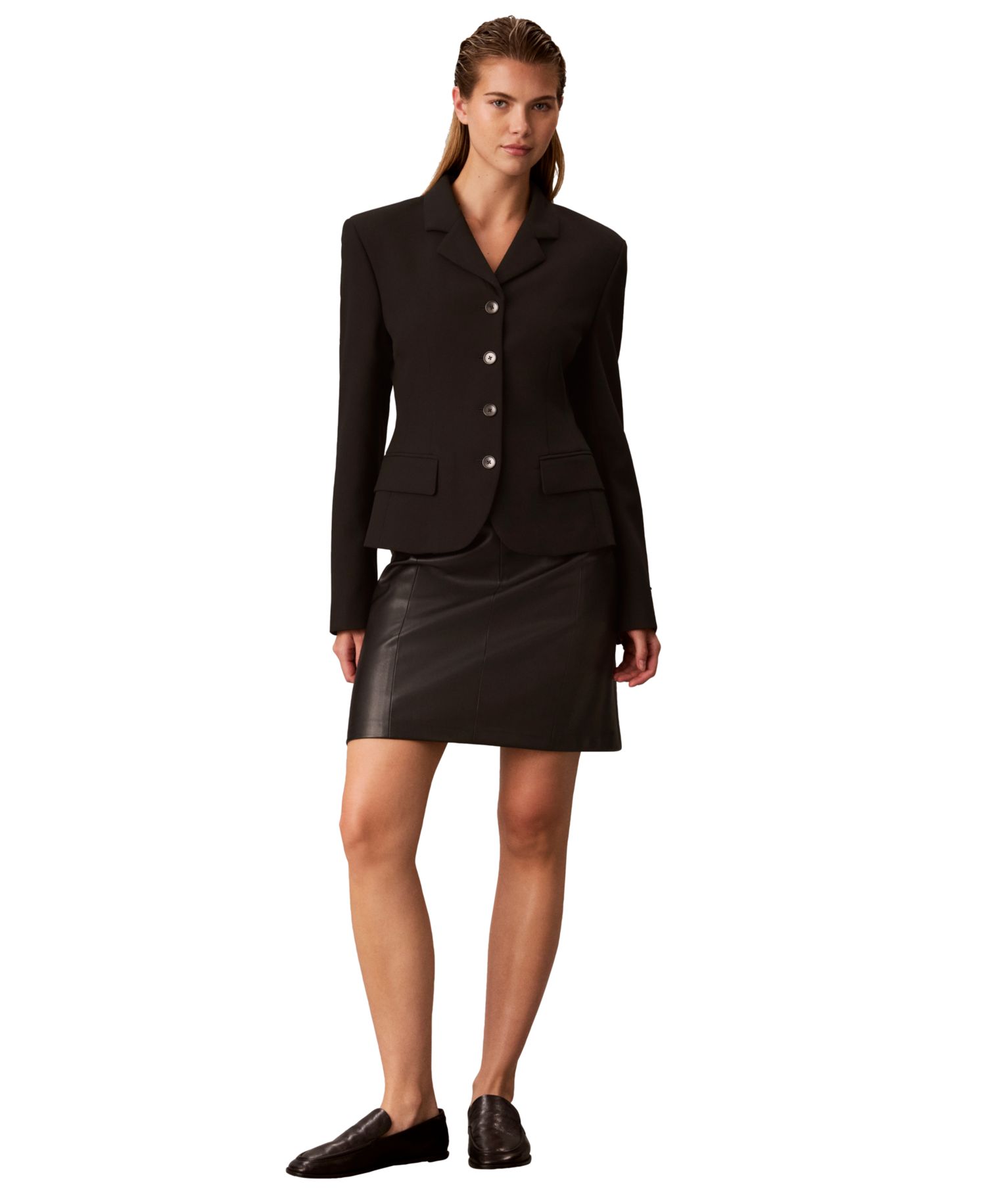 Women's Cropped Fitted Notch Collar Blazer