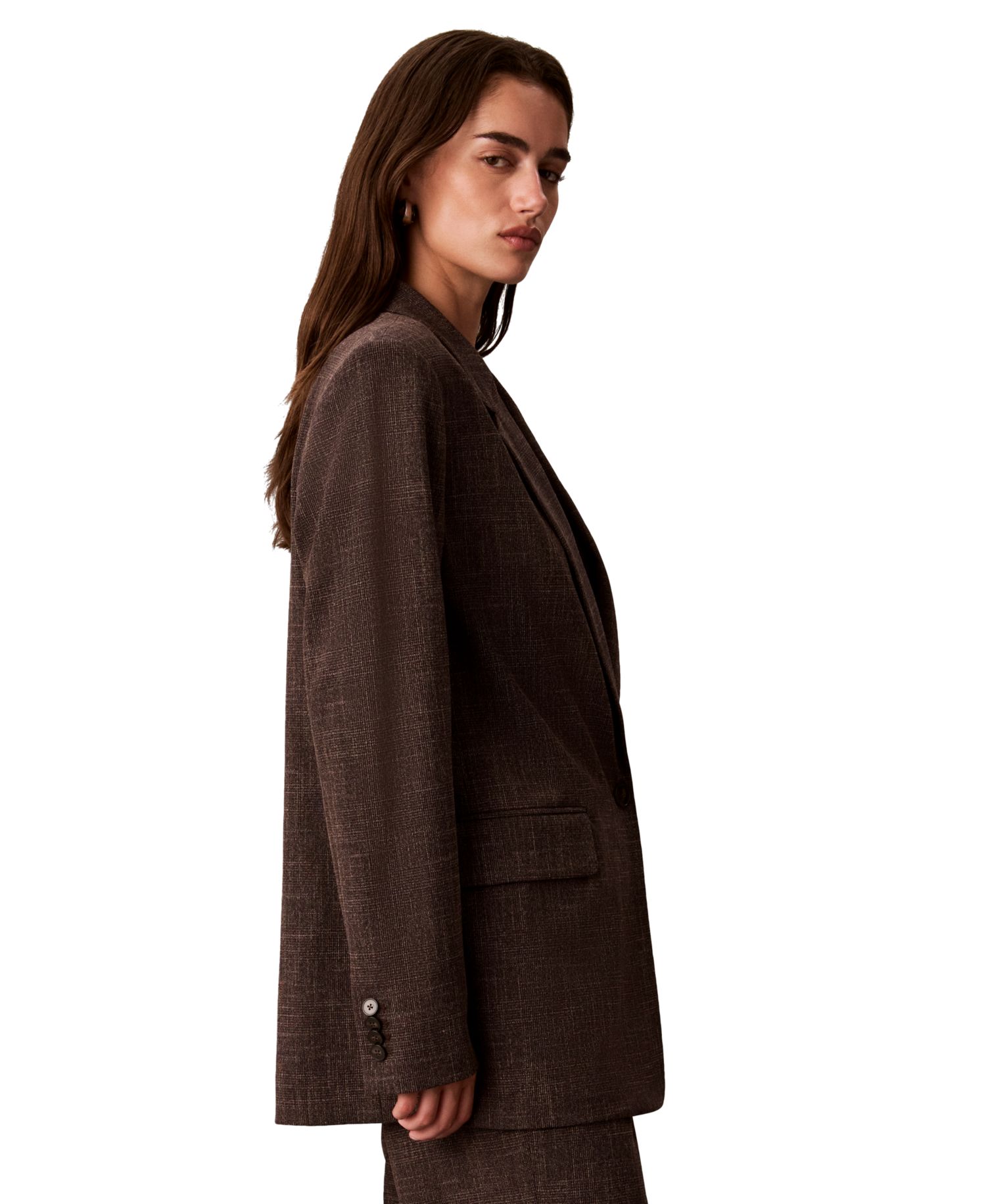Women's Boyfriend Windowpane Stretch Blazer