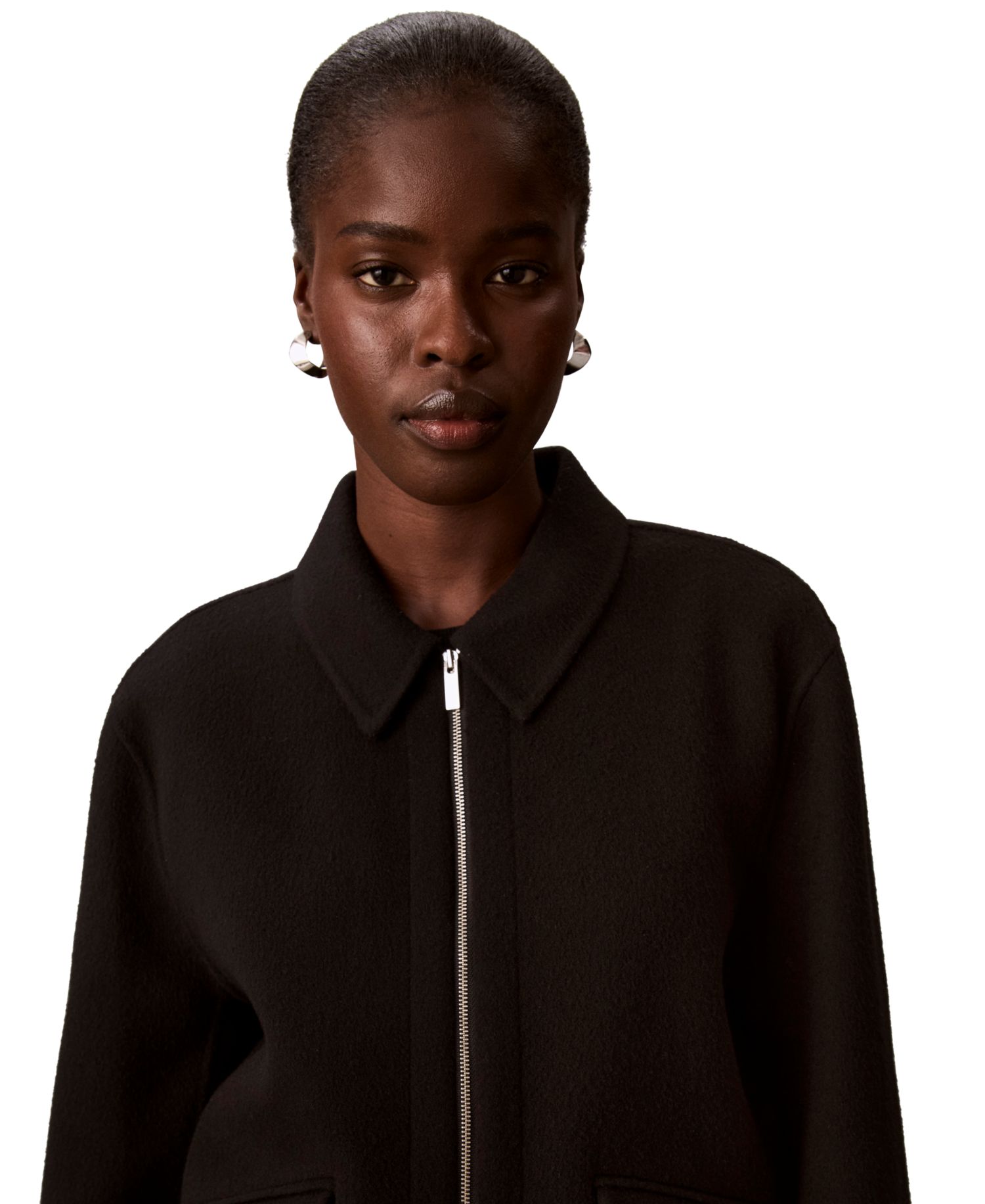 Women's Zip-Front Unlined Wool-Blend Jacket