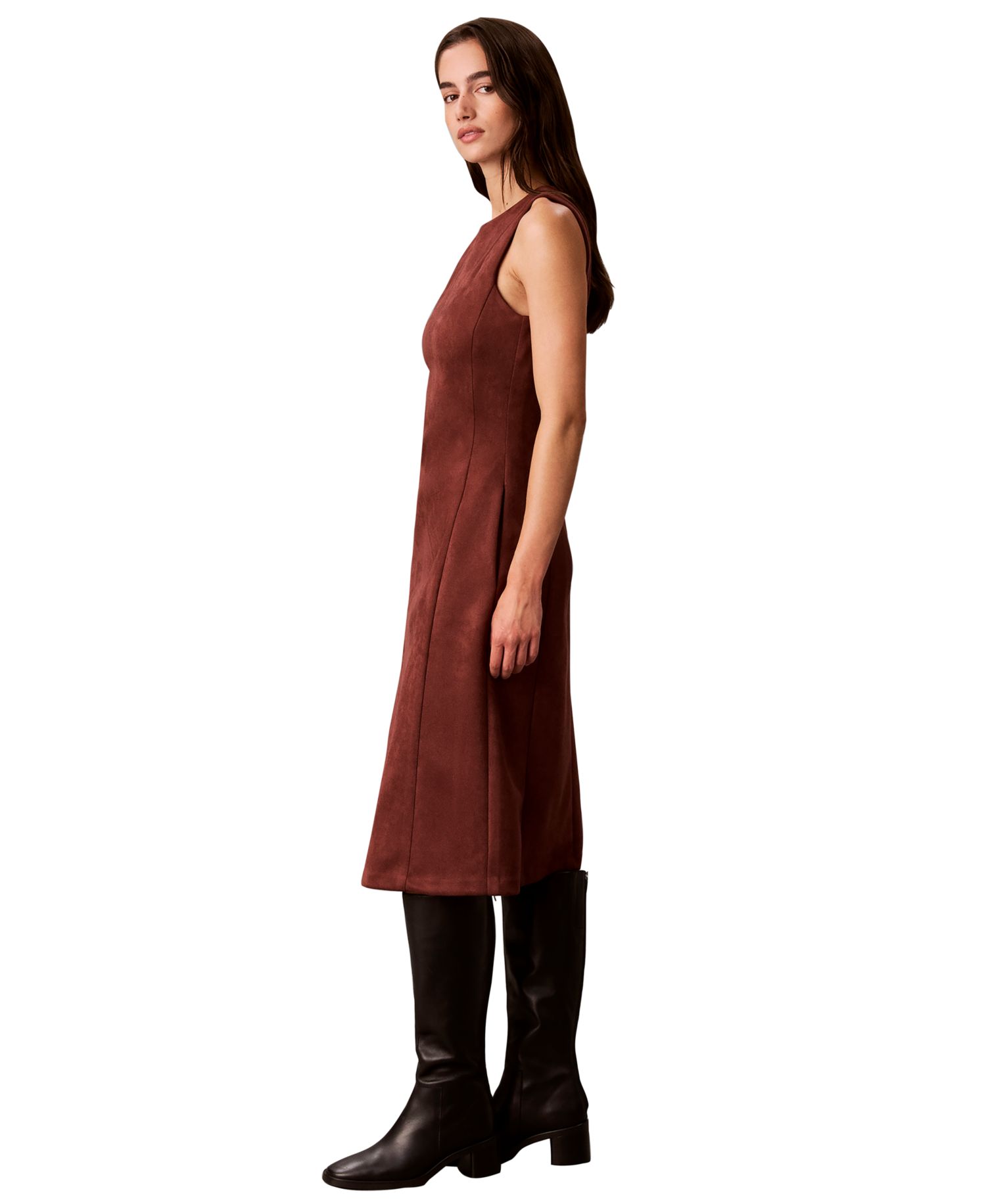 Women's Scuba A-Line Midi Dress