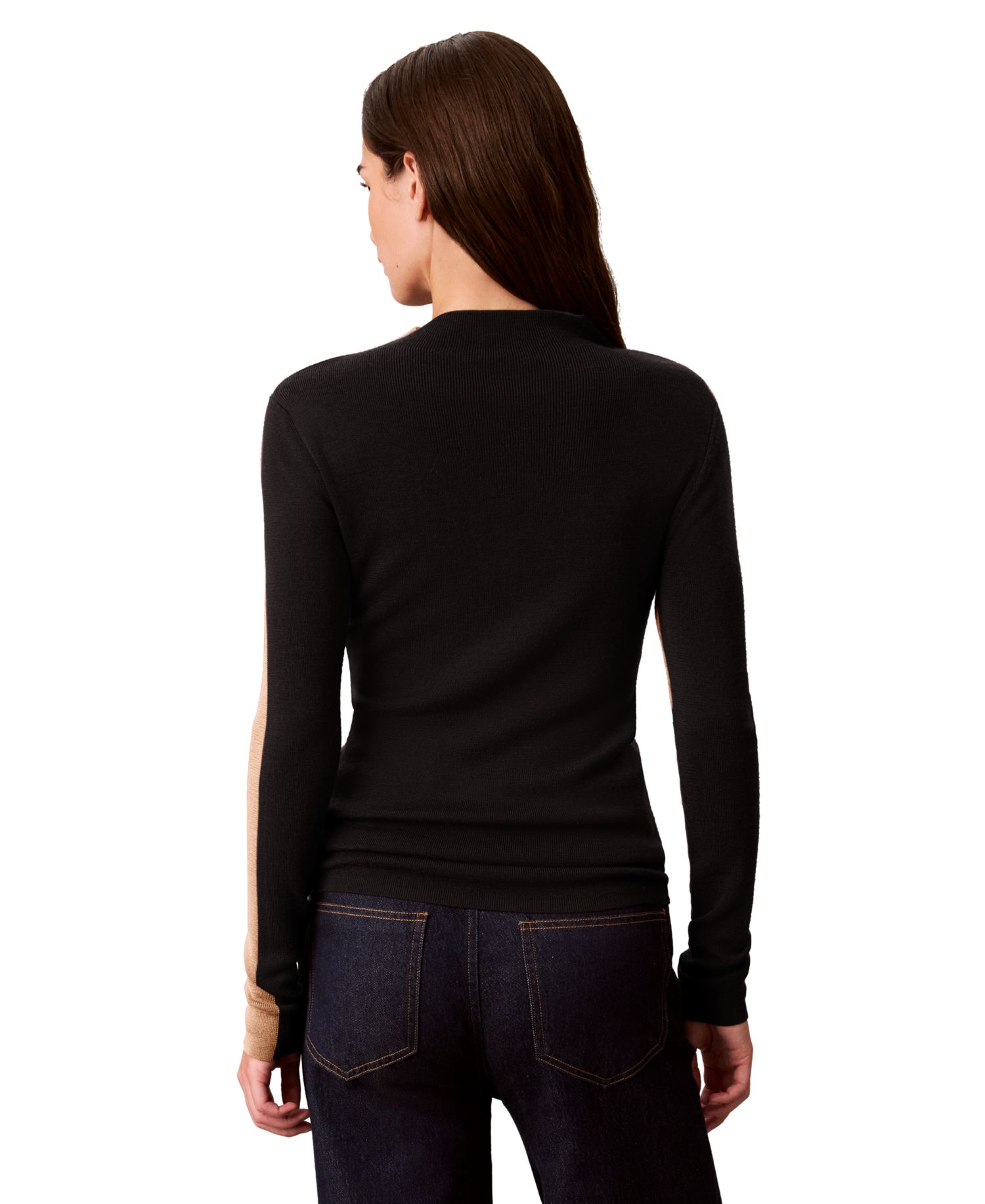Women's Half and Half Mock Neck Sweater
