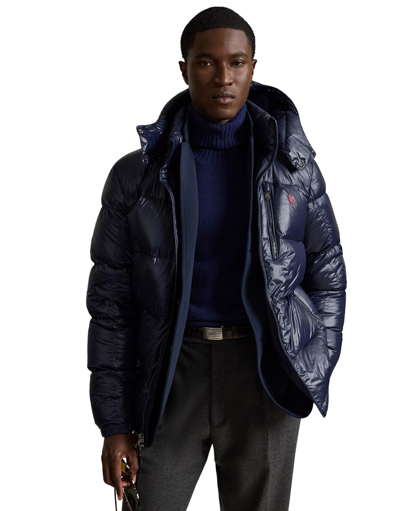 Мужская куртка Polo Ralph Lauren The Gorham Glossed Down, цвет: Тёмно-синий — фото 1