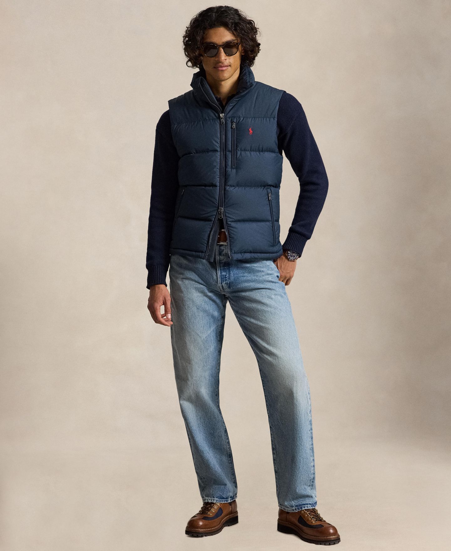 Мужской пуховый жилет Polo Ralph Lauren The Gorham, цвет: Тёмно-синий — фото 6
