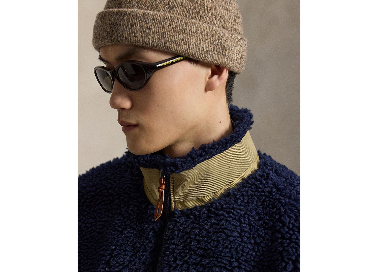 Men's Striped Fleece Quarter-Zip Pullover