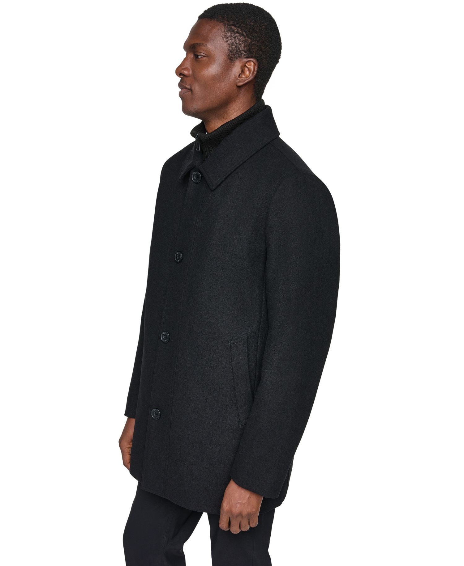 Men's Classic-Fit Wool-Blend Mid-Length Coat