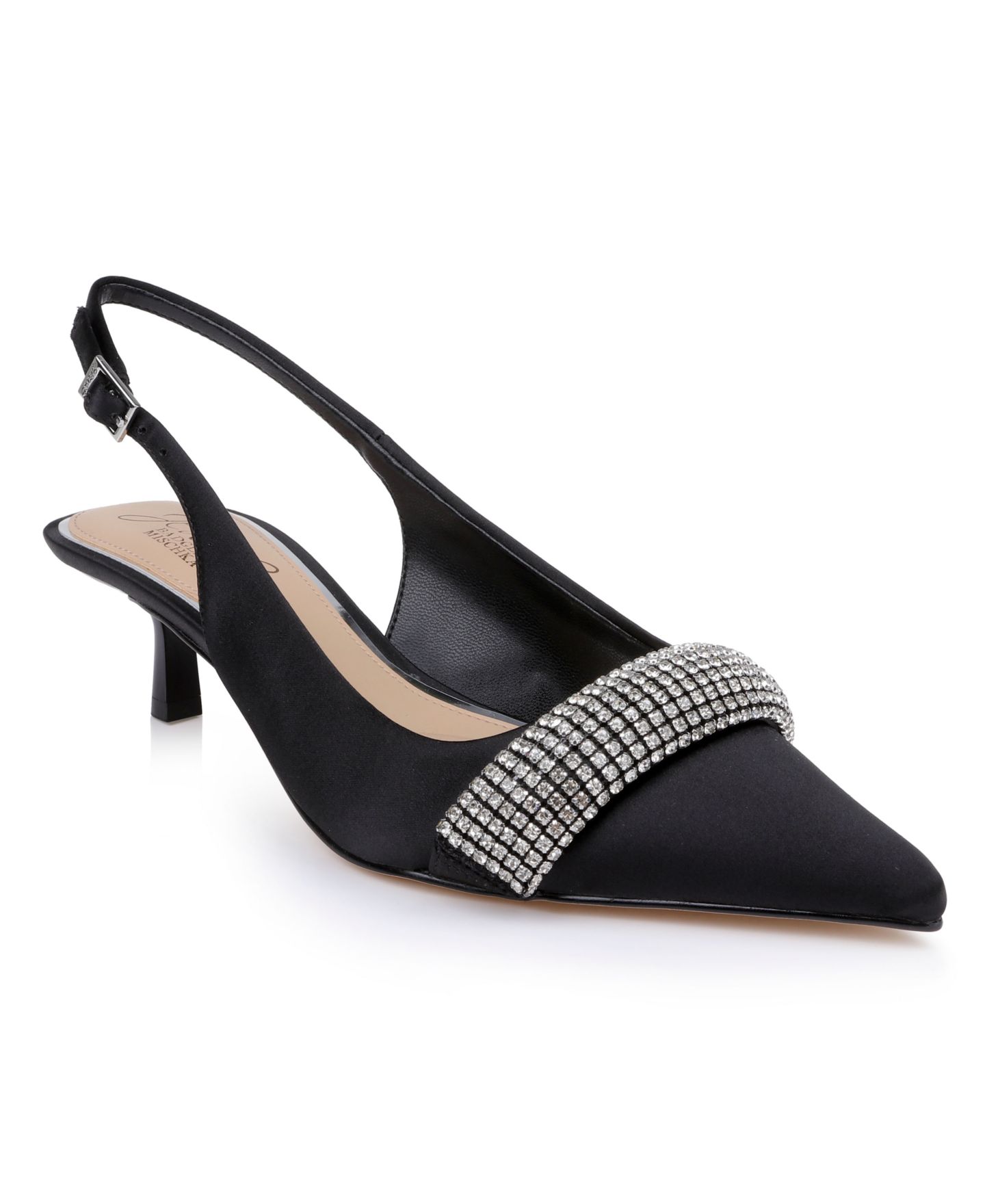 Женские остроносые туфли-лодочки Jewel Badgley Mischka Bibi на каблуке-рюмке, цвет: Угольный — фото 1