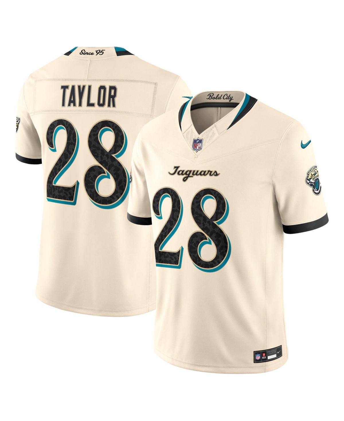 Nike Men's Fred Taylor Natural Jacksonville Jaguars 2026 Rivalries Collection Vapor F.u.s.e Stitched Limited Jersey