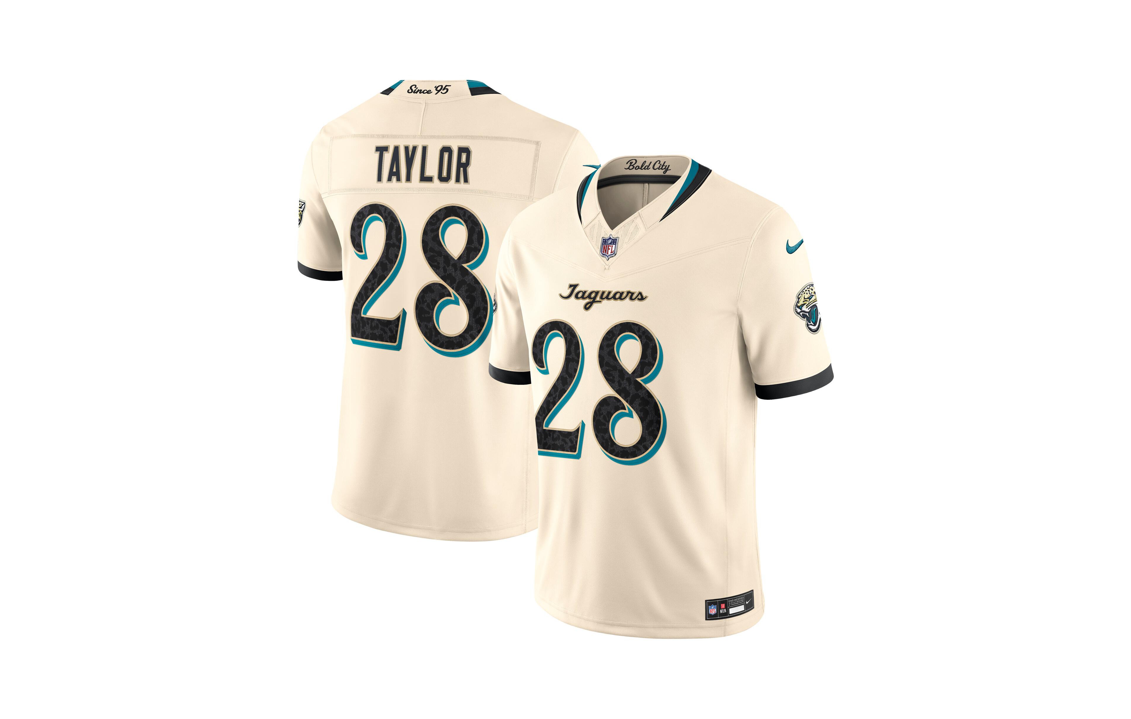 Nike Men's Fred Taylor Natural Jacksonville Jaguars 2026 Rivalries Collection Vapor F.u.s.e Stitched Limited Jersey