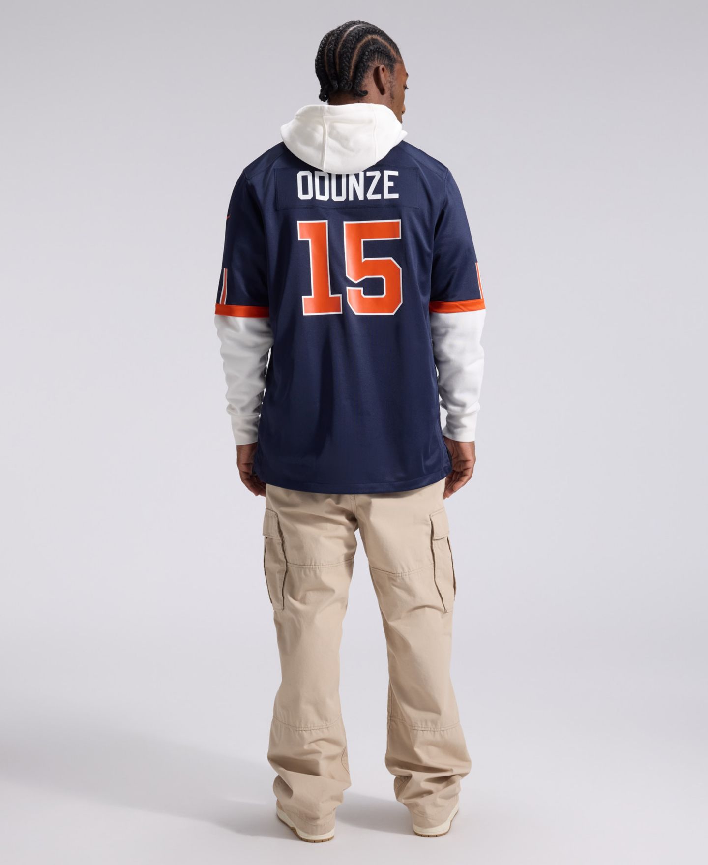 Мужской топ Nike Rome Odunze Navy Chicago Bears 2026 Rivalries Collection Game Jersey — фото 4