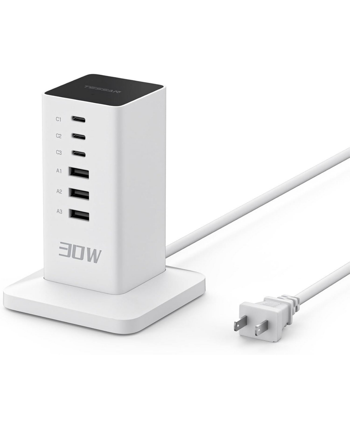 Tessan Magic Multiple-Port Usb-c Charging Station for Compatible Devices - White