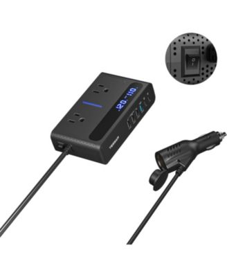 200W 65W USB-C 2 AC Outlets Car Power Inverter
