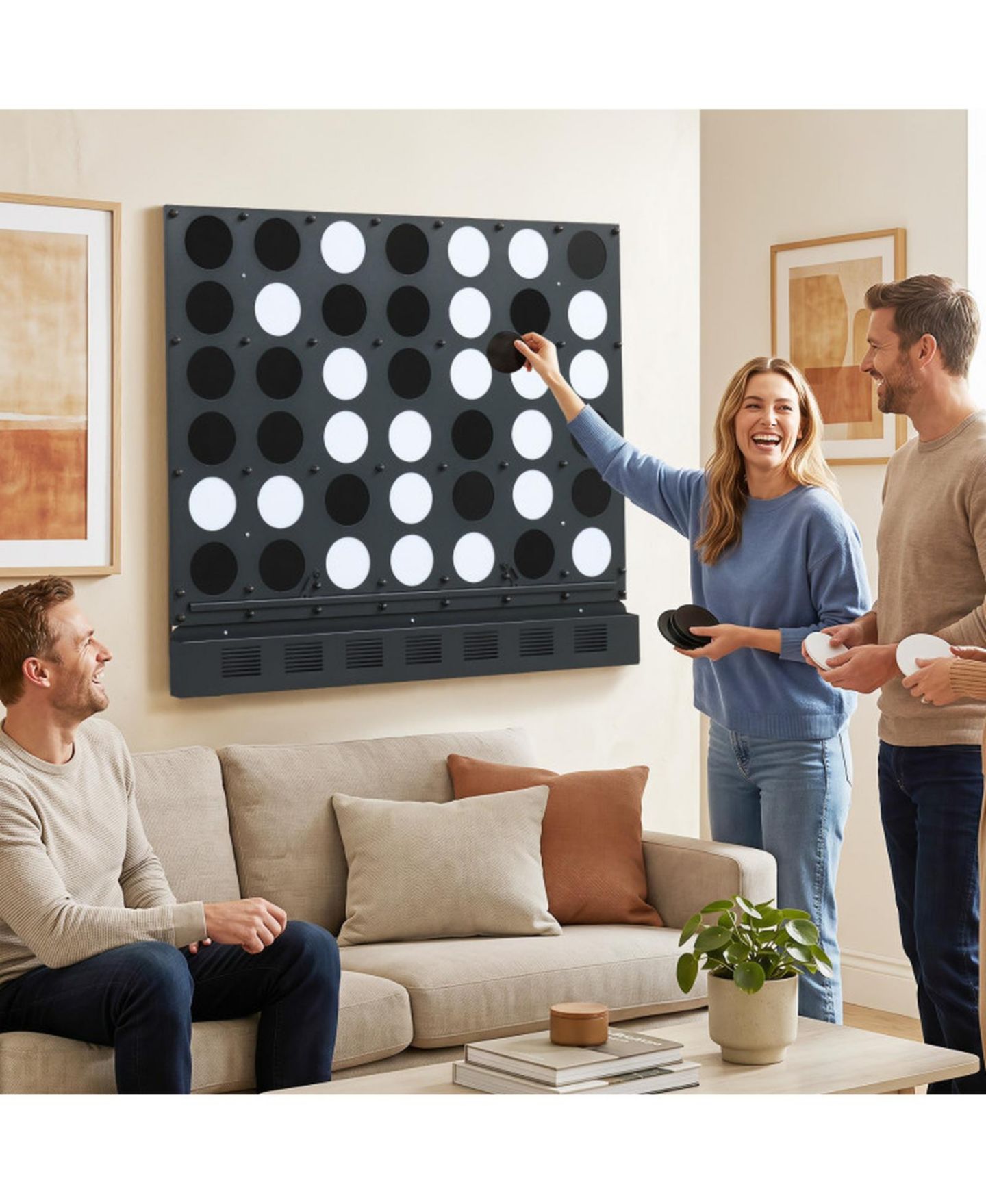 Детская настольная игра SUGIFT Wall-Mounted Jumbo 4-in-a-Row Board Game, Ages 6+, цвет: Чёрный — фото 8