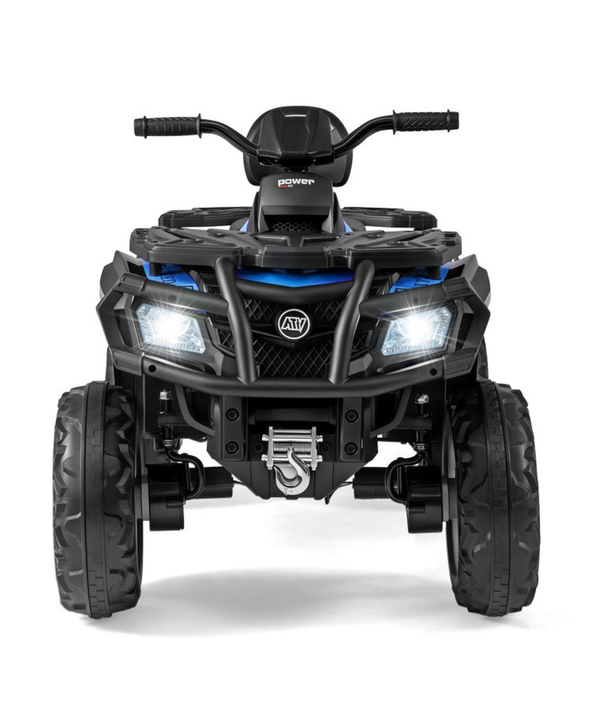 Hongge 24V 2-Seater Kids Ride-On Atv with Four Motors and Led Lights, Ages 3-8 - Navy