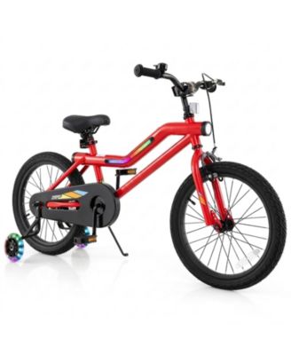 18-Inch 7-Color LED Frame Kids' Bike with Training Wheels and Dual Brakes, 145 Lbs. Capacity, Ages 4-8