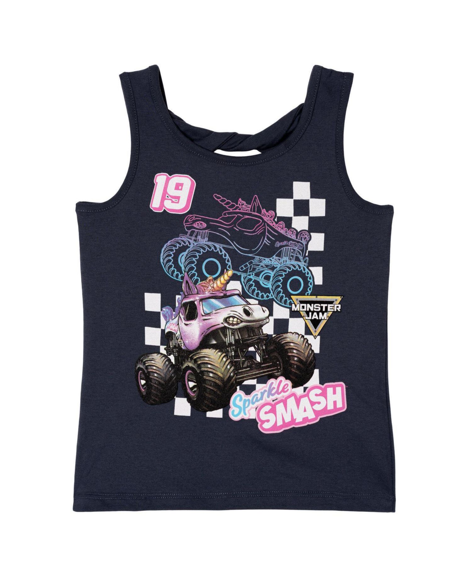 Girls' 4-16 Sparkle Smash Sleeveless Athletic Graphic Tank Top and Shorts, 2-Piece Set