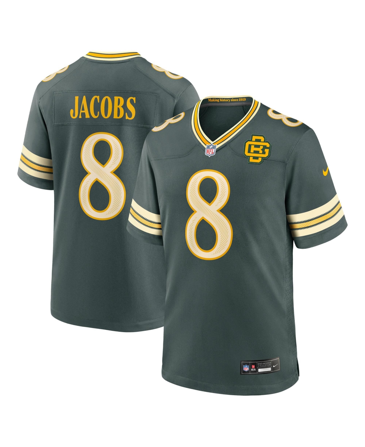 Nike Men's Josh Jacobs Green Bay Packers 2026 Rivalries Collection Game Jersey