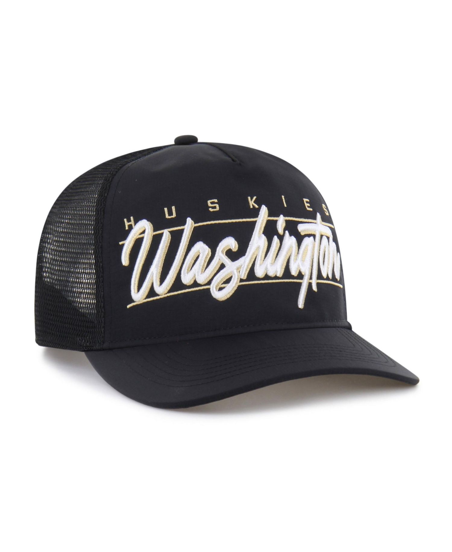 Men's and Women's '47 Black Washington Huskies brrr&deg; Condor Mesh Hitch Adjustable Hat