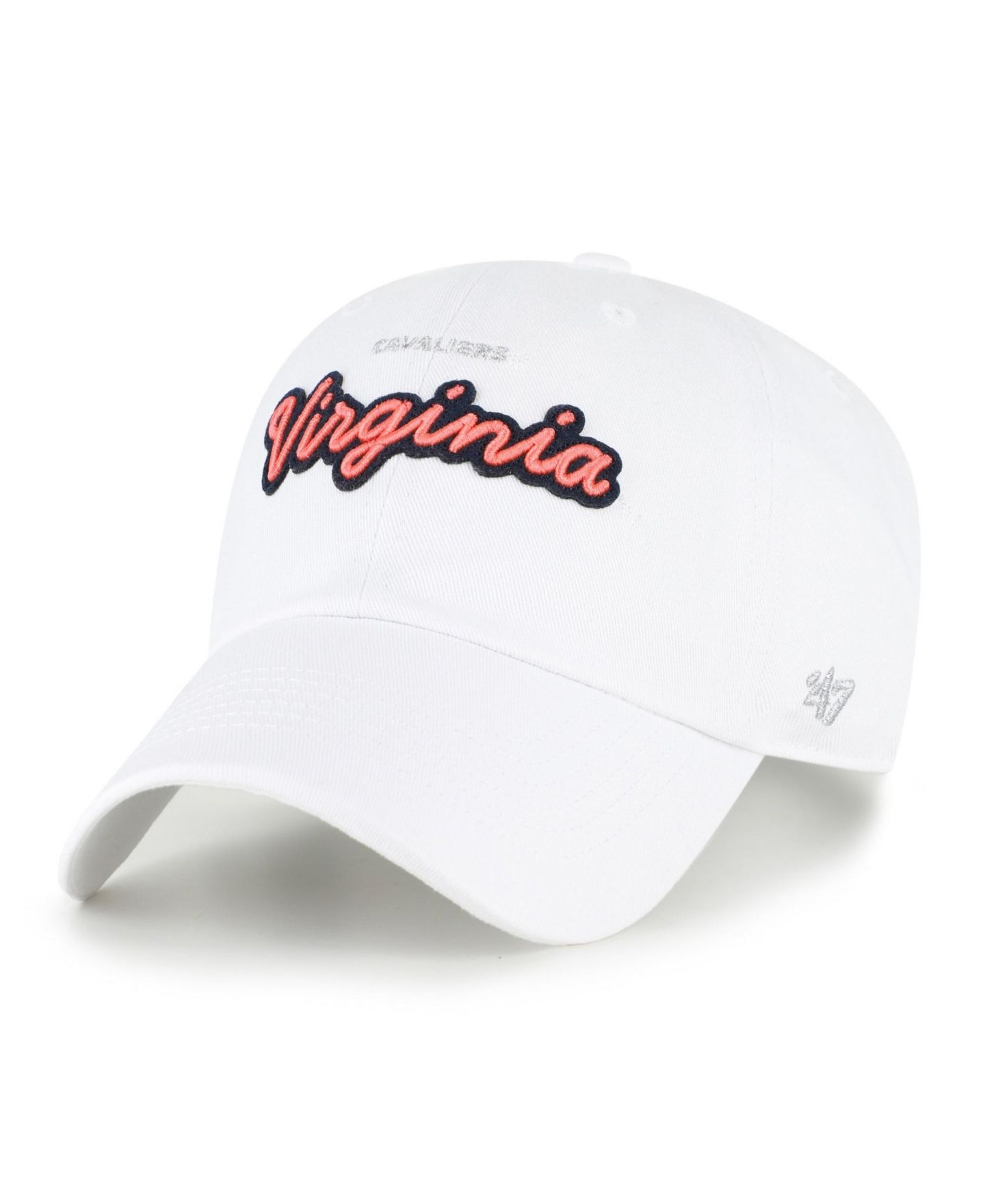 Женская кепка '47 Brand White Virginia Cavaliers Trendy Script Clean Up Adjustable Hat — фото 1