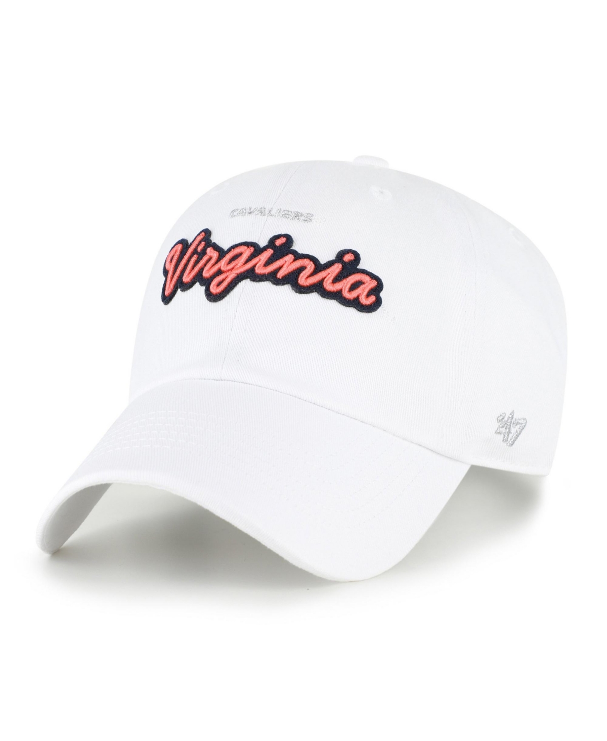 '47 Brand Women's White Virginia Cavaliers Trendy Script Clean Up Adjustable Hat