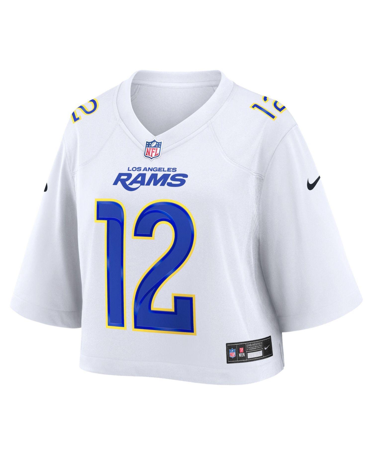 Women's Puka Nacua White Los Angeles Rams Cropped Fashion Game Jersey