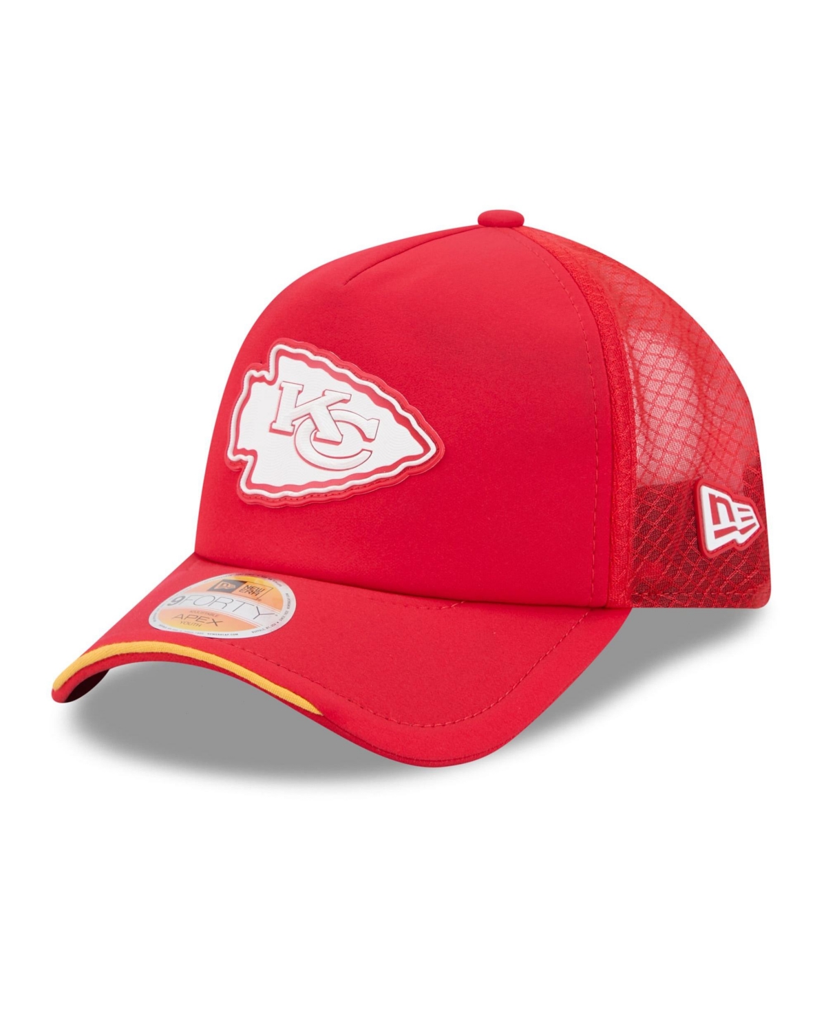 New Era Big Boys and Girls Red Kansas City Chiefs 2026 Sideline Apex 9FORTY Adjustable Trucker Hat - Red