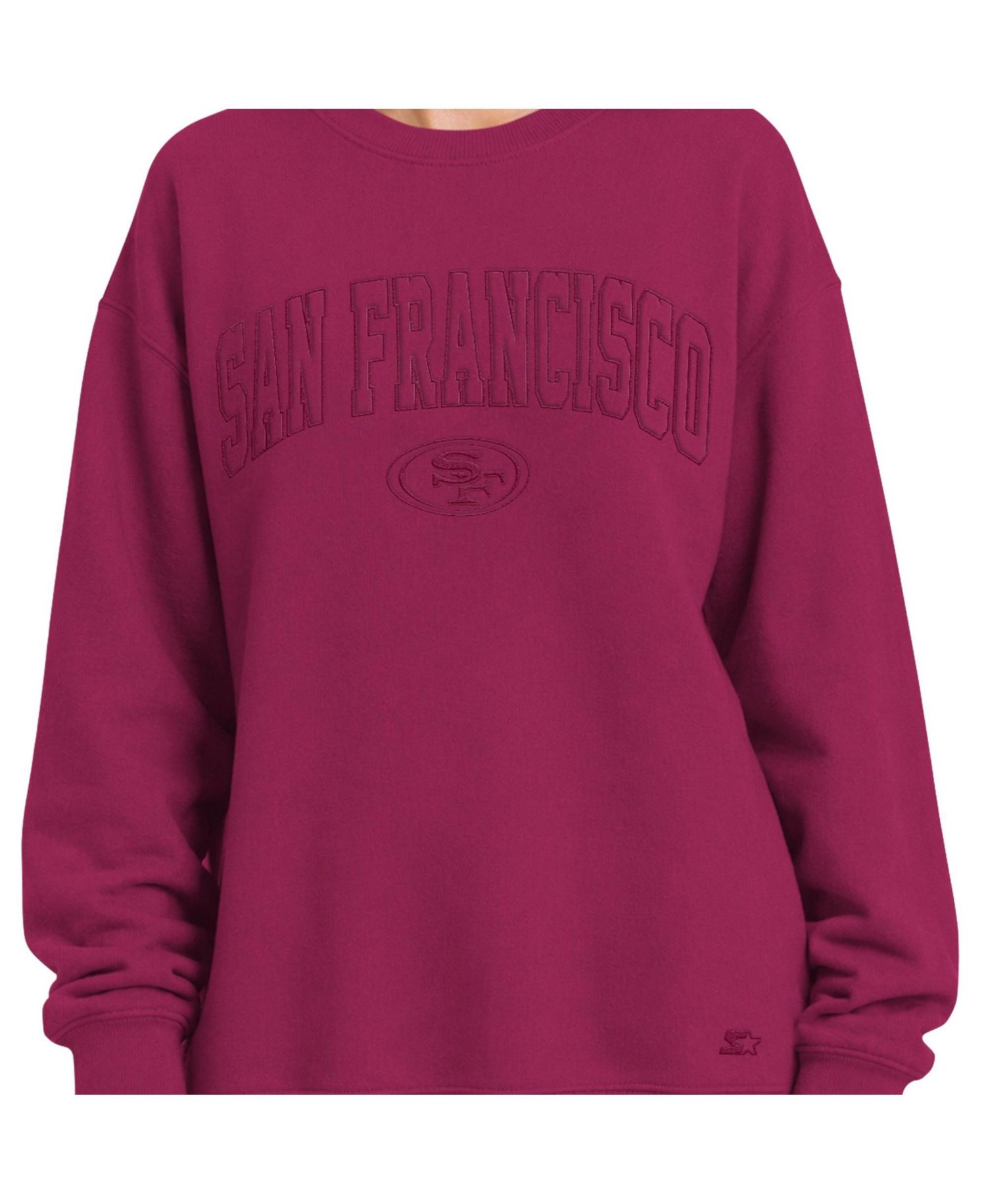 Women's Maroon San Francisco 49ers Athleisure Oversized Fleece Sweatshirt