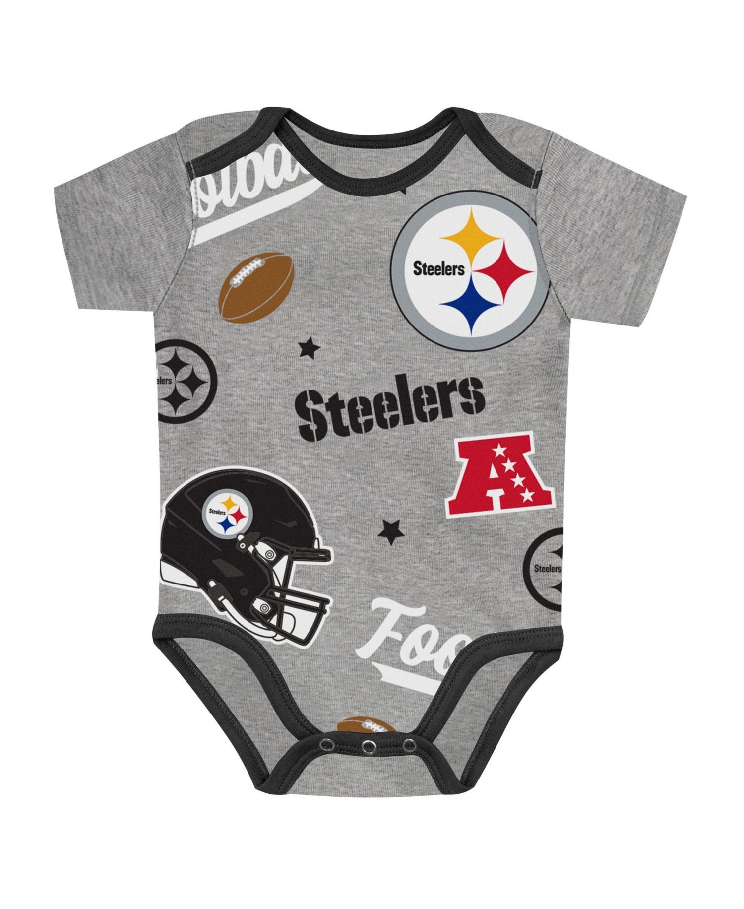 Baby Boys and Girls Pittsburgh Steelers First Round Pick Three-Piece Bodysuit Set