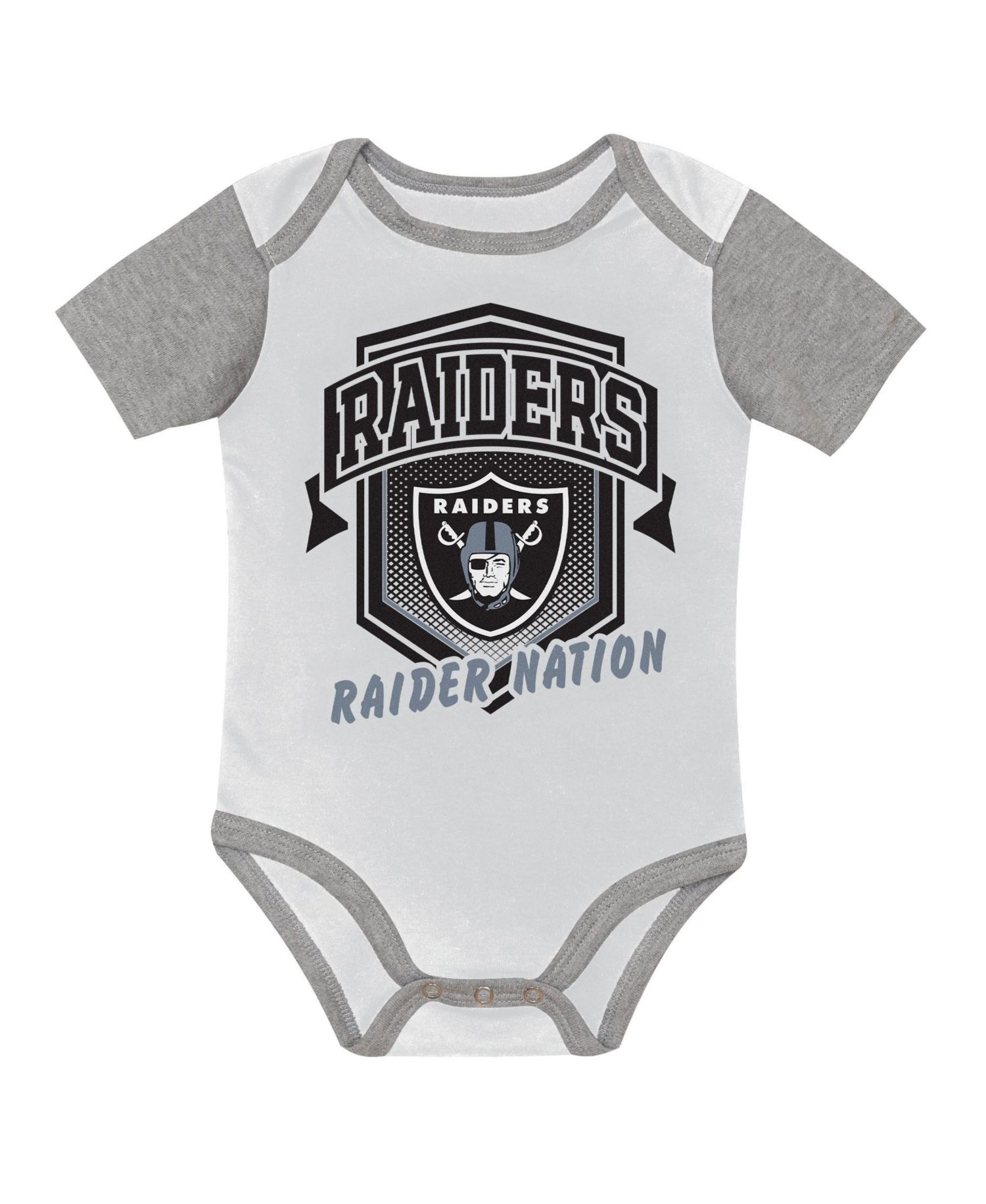 Baby Boys and Girls Las Vegas Raiders First Round Pick 3-Piece Bodysuit Set
