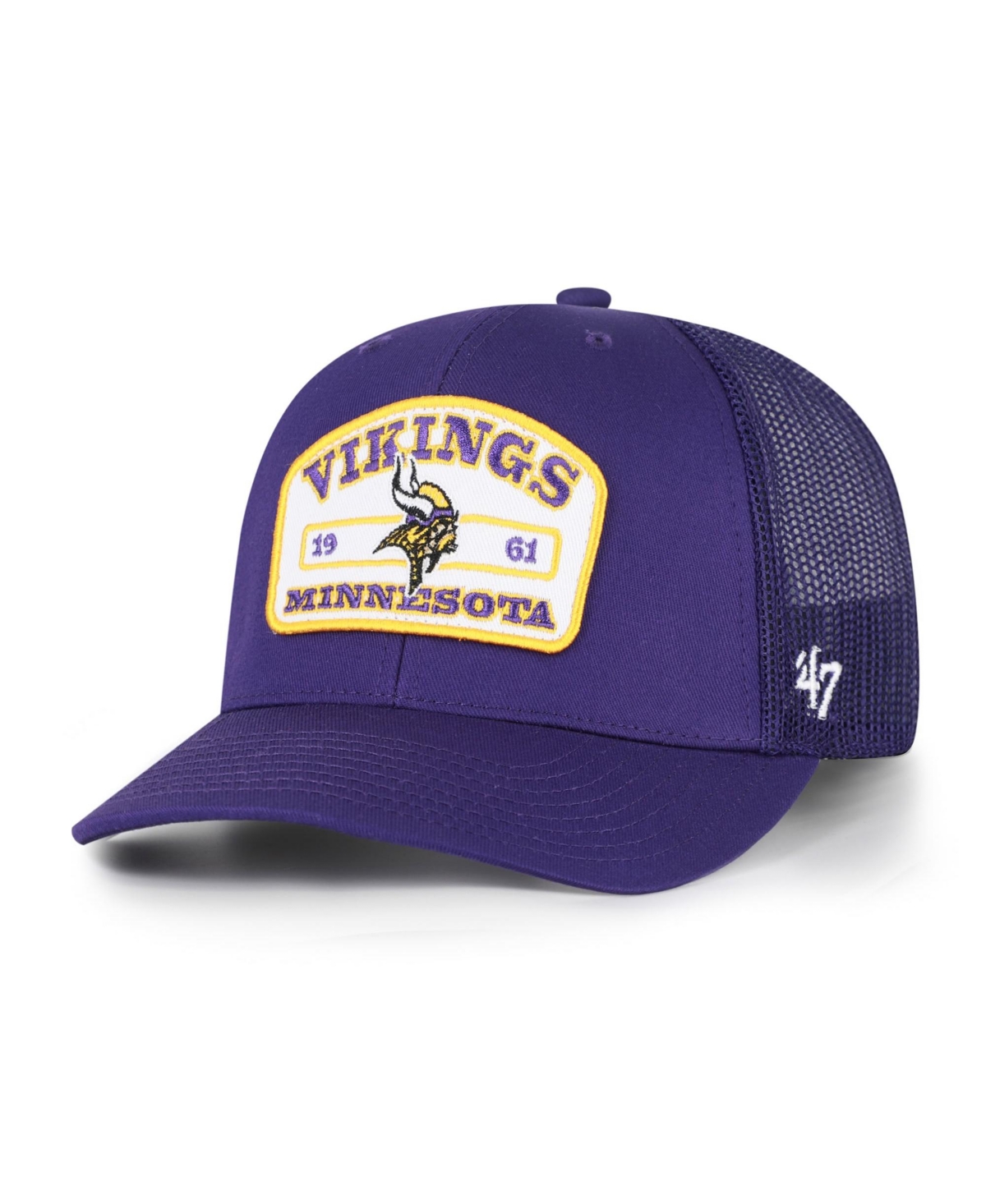 '47 Brand Men's Purple Minnesota Vikings Roadway Adjustable Trucker Hat
