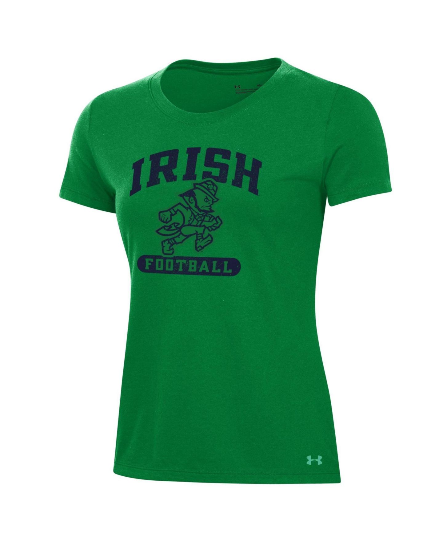 Женская футболка Under Armour Kelly Green Notre Dame Fighting Irish Leprechaun HeatGear — фото 2