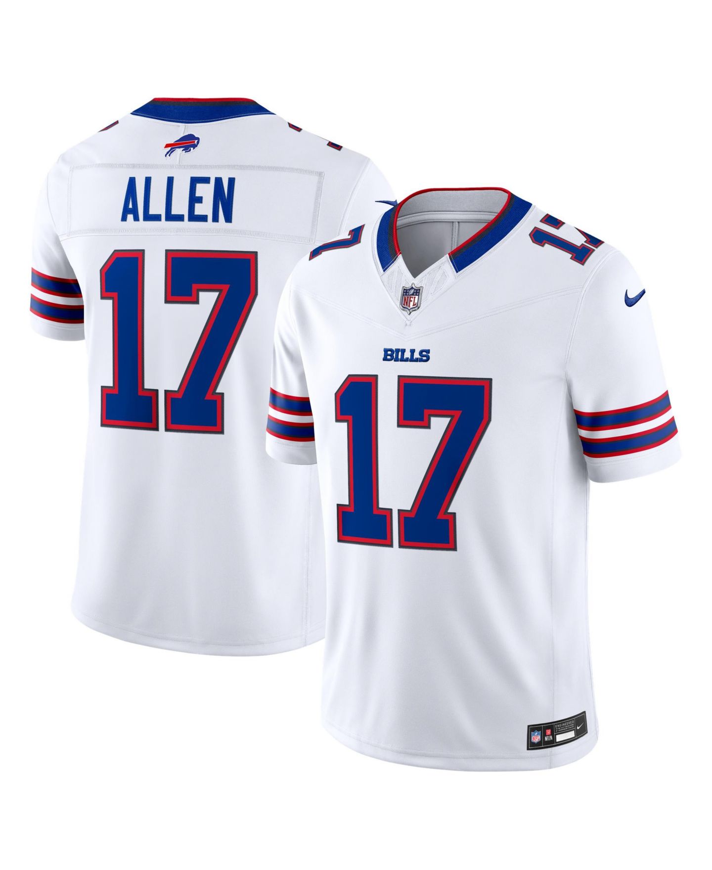 Мужской топ Nike Josh Allen White Buffalo Bills Vapor F.U.S.E. Stitched Limited Jersey — фото 1