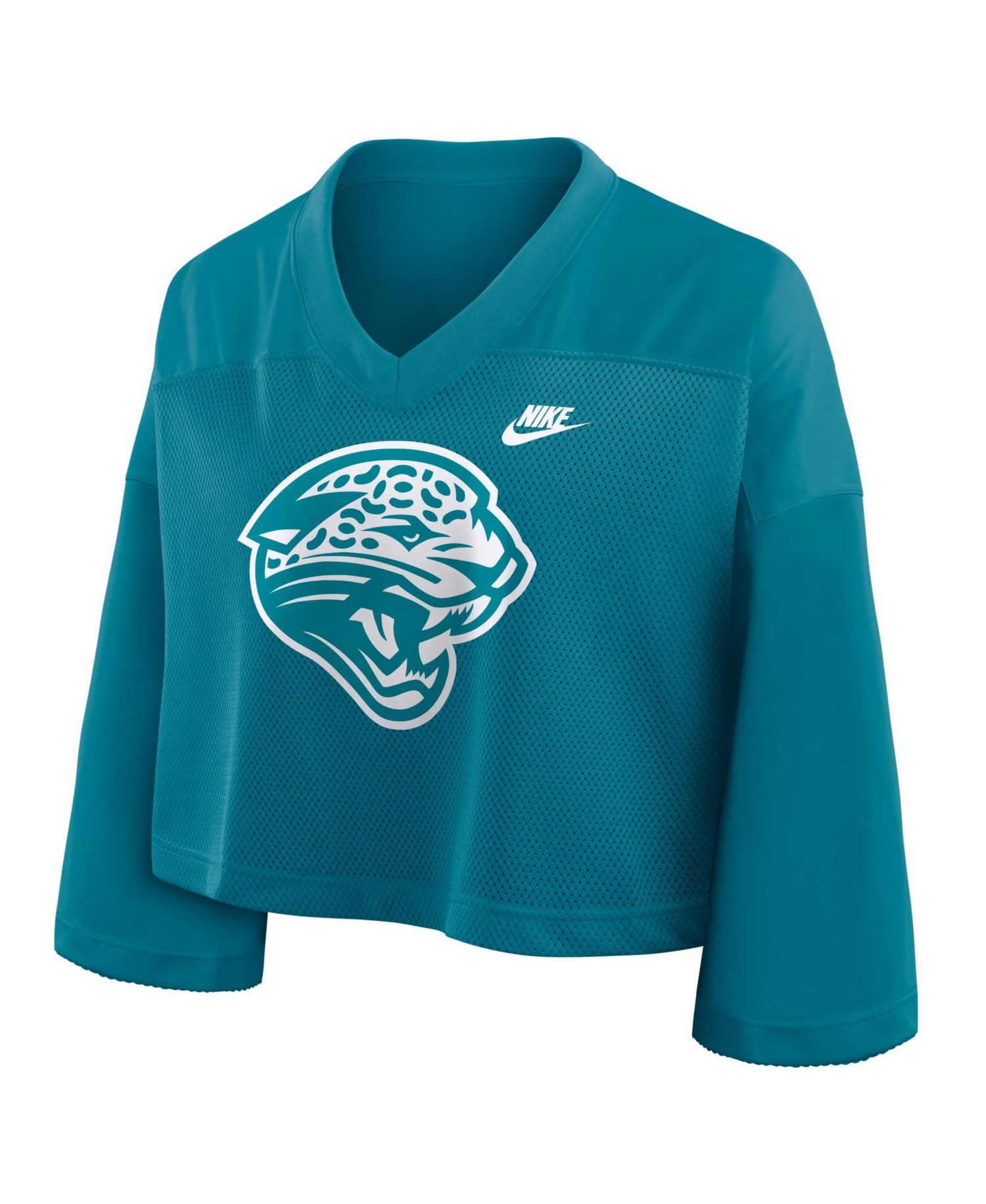 Women's Teal Jacksonville Jaguars Rewind Cropped Mesh Dri-FIT Fashion Jersey