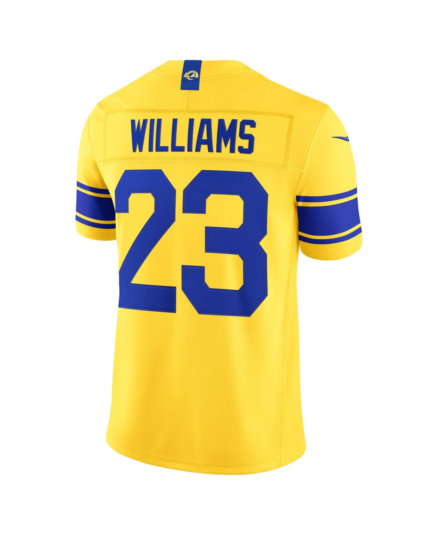 Men's Kyren Williams Los Angeles Rams Classic Sol Vapor F.U.S.E. Stitched Limited Jersey