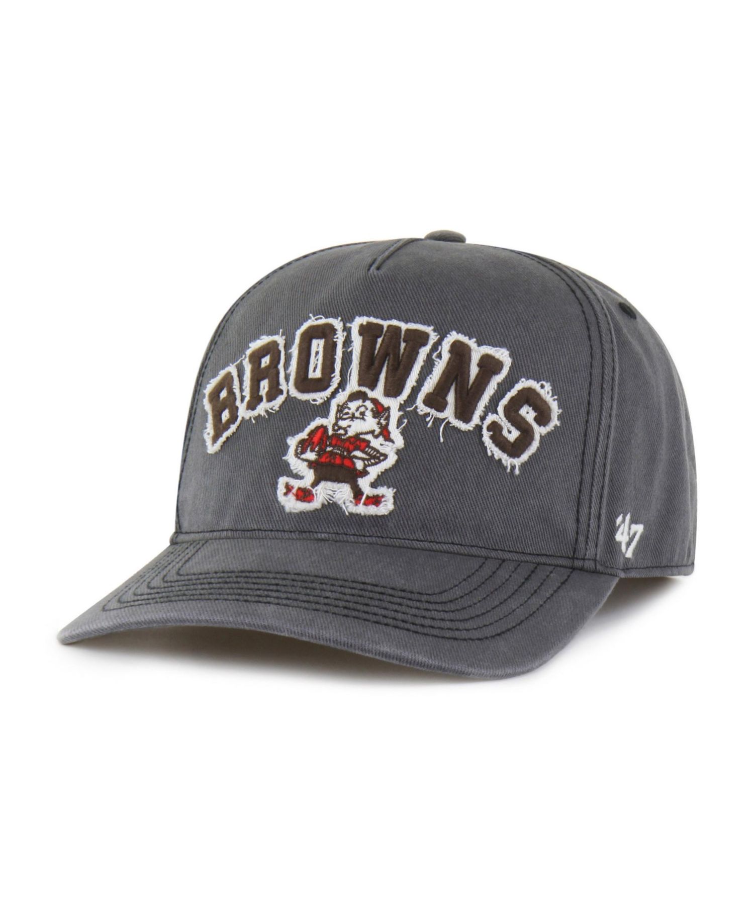 Men's '47 Charcoal Cleveland Browns Throwback Calderwood Well Worn Hitch Adjustable Hat
