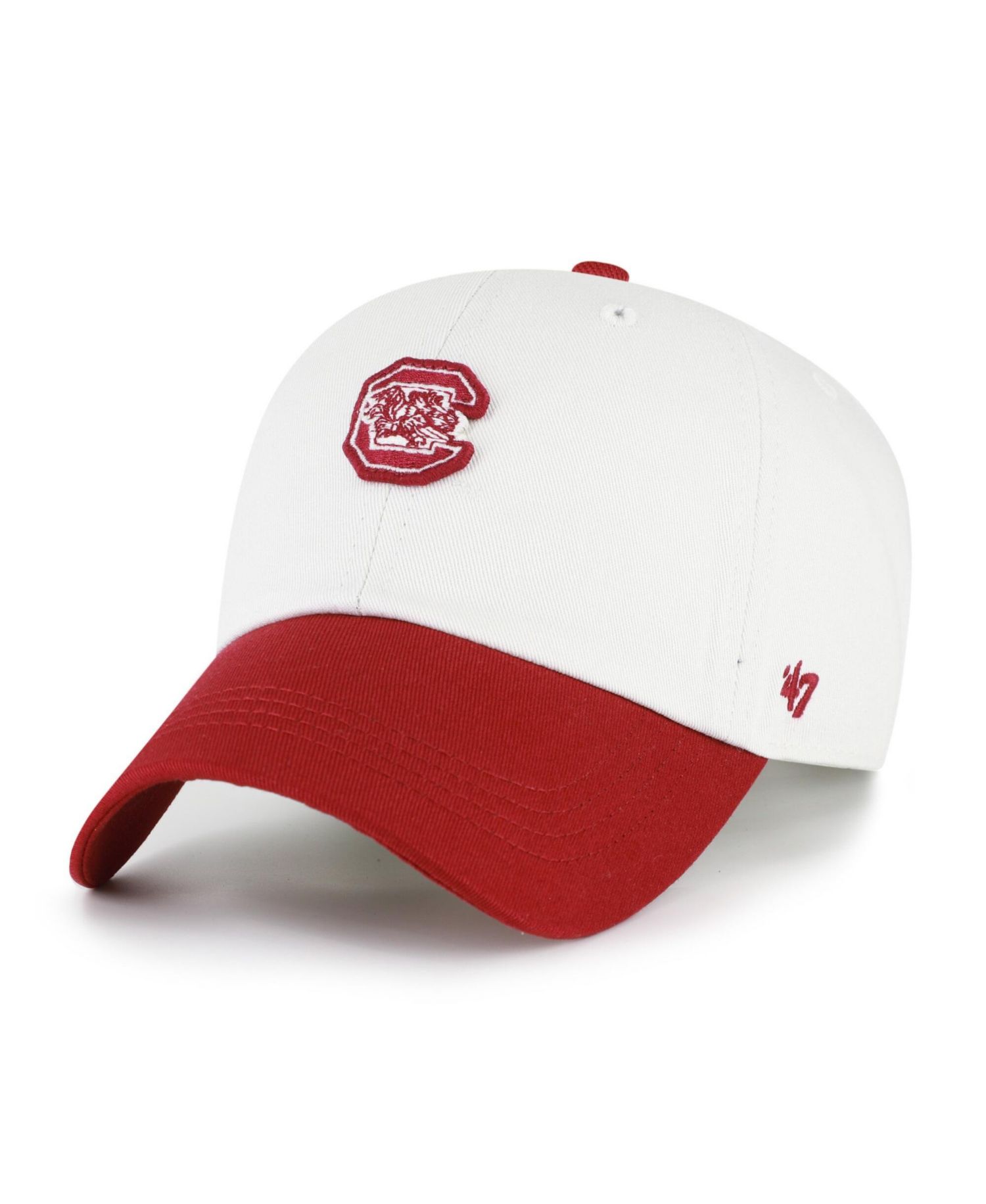 Men's '47 White/Garnet South Carolina Gamecocks Contemporary Basics Two Tone Clean Up Adjustable Hat