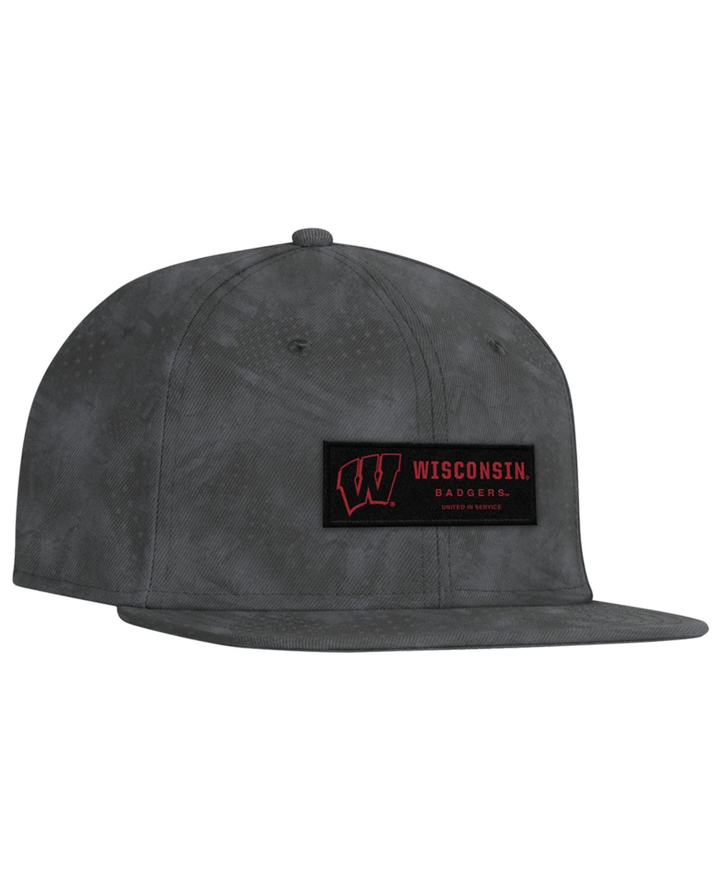 Мужская кепка Under Armour Charcoal Wisconsin Badgers Freedom Collection ArmourFuse Snapback Hat — фото 3