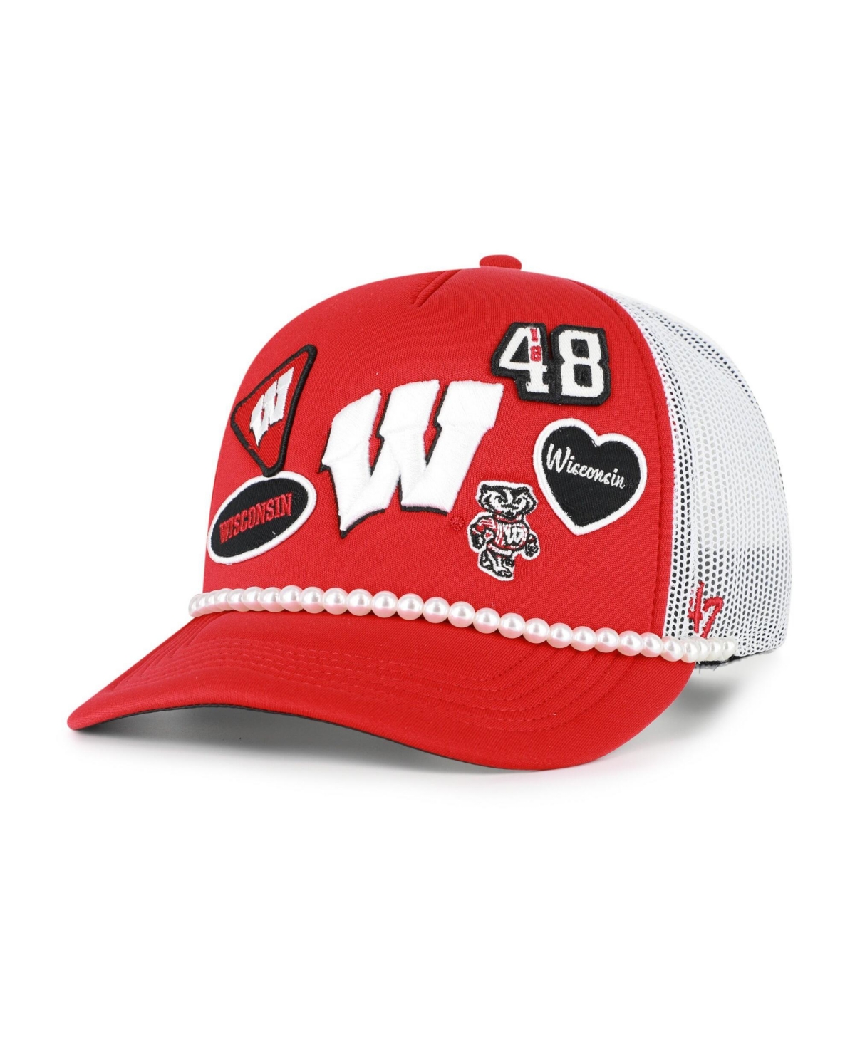 '47 Brand Men's Red/White Wisconsin Badgers Rally On Hitch Adjustable Hat